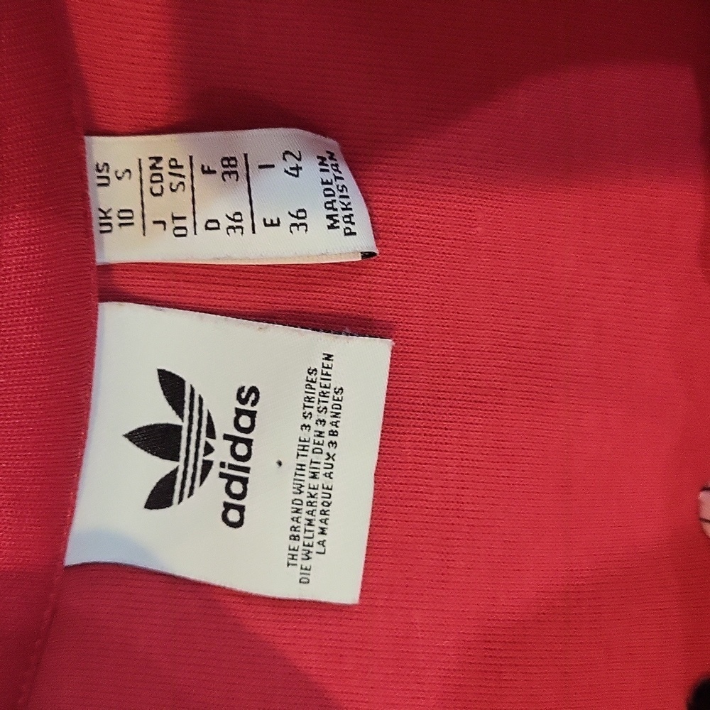 Raspberry Color Adidas 3 Stripe Crop Front Zip Ja… - image 2